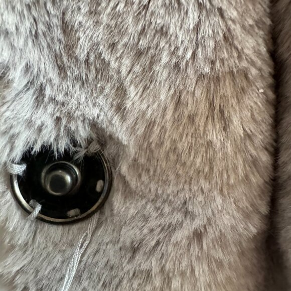 NWT Grey Cozy Soft Fleece Teddy Jacket Size S - Picture 10 of 10